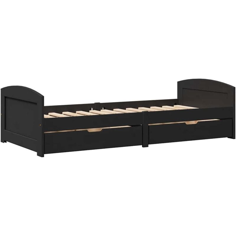 Lit de jour avec 2 tiroirs sans matelas irun noir 90x200 cm Vidaxl