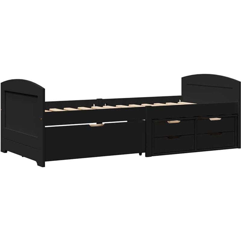 Vidaxl - Lit de jour avec 5 tiroirs sans matelas irun noir 90x200 cm