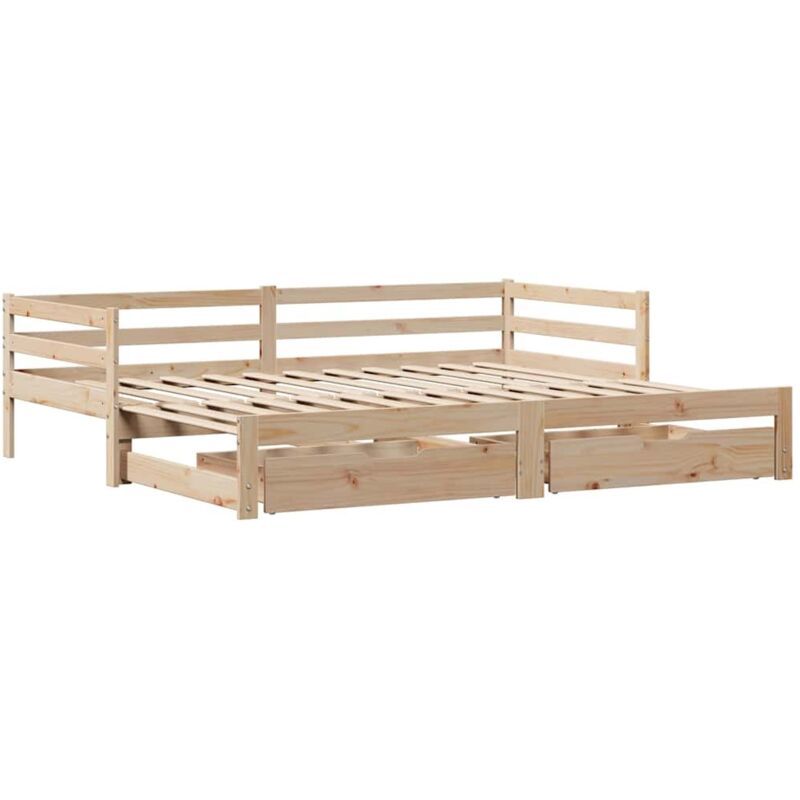 Vidaxl - Lit de jour avec gigogne et tiroirs sans matelas 80x200 cm