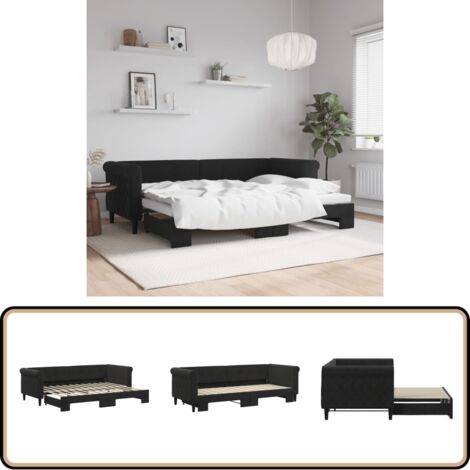 Lit de jour avec gigogne sans matelas 80x200 cm - Canapé Convertible - Lit Deux Places - Lit Tiroir - Meuble Multifonctionnel - Literie