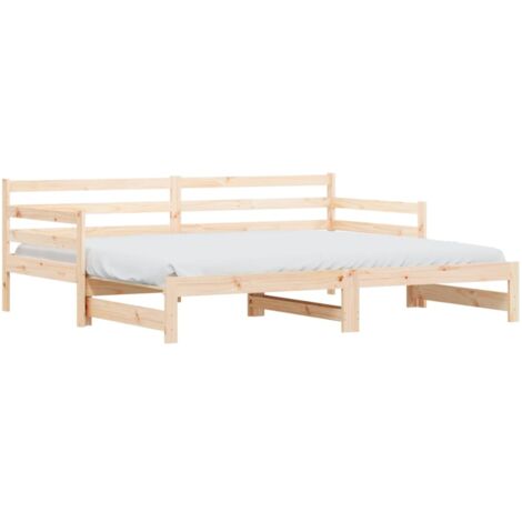 Lit de jour avec lit gigogne 90x200 bois de pin massif