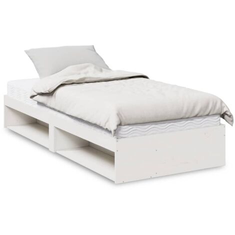Lit de jour avec matelas-Canapé-lit blanc 90x200 cm bois de pin massif 590700