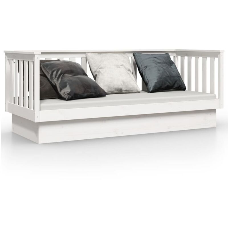 Vidaxl - Lit de jour Blanc 75x190 cm Bois de pin massif