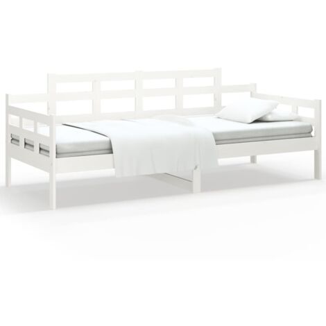 Lit de jour Blanc Bois massif de pin 90x190