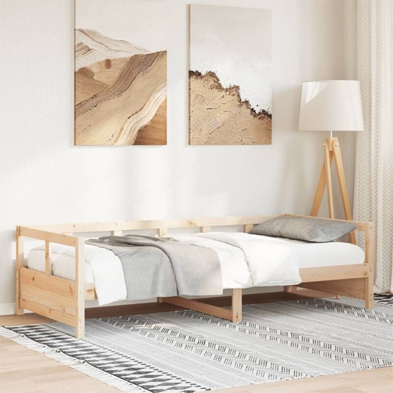 Lit de jour sans matelas naturel 80x200 cm bois pin massif vidaXL