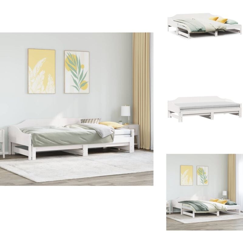 Lit de jour et lit gigogne sans matelas 90x190 cm bois massif - Lit De Jour Avec Lit Gigogne - Lits De Jour Avec Lits Gigognes - Canapé-lit - Lit De