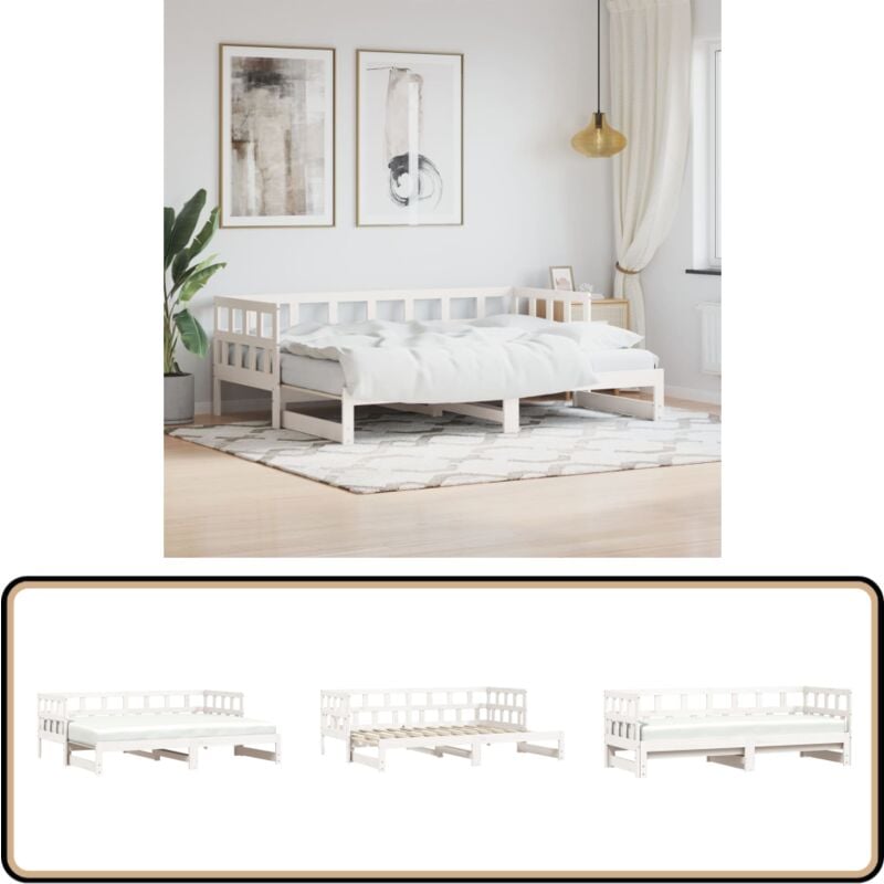 Vidaxl - Lit de jour et lit gigogne sans matelas 90x190 cm bois massif - Lit Deux Places - Canapé Convertible - Lit Gigogne - Meuble Multifonctionnel