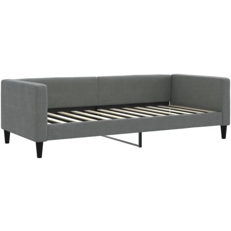 Lit de jour gris foncé 90x200 tissu