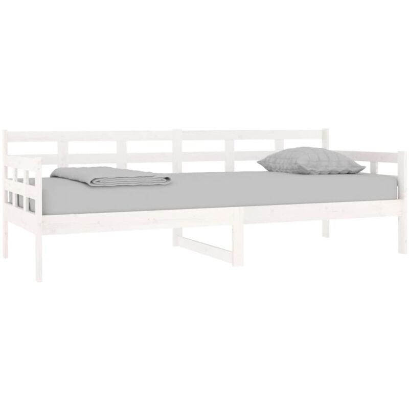 Lit de jour sans matelas blanc bois de pin massif 80x200 cm Vidaxl