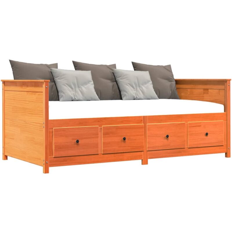Vidaxl - Lit de jour cire marron 100x200 cm bois de pin massif