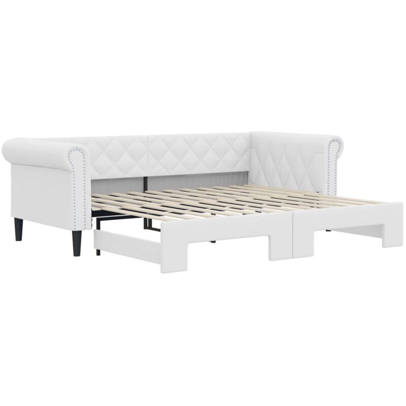Vidaxl - Lit de jour avec gigogne sans matelas blanc 90x200 cm
