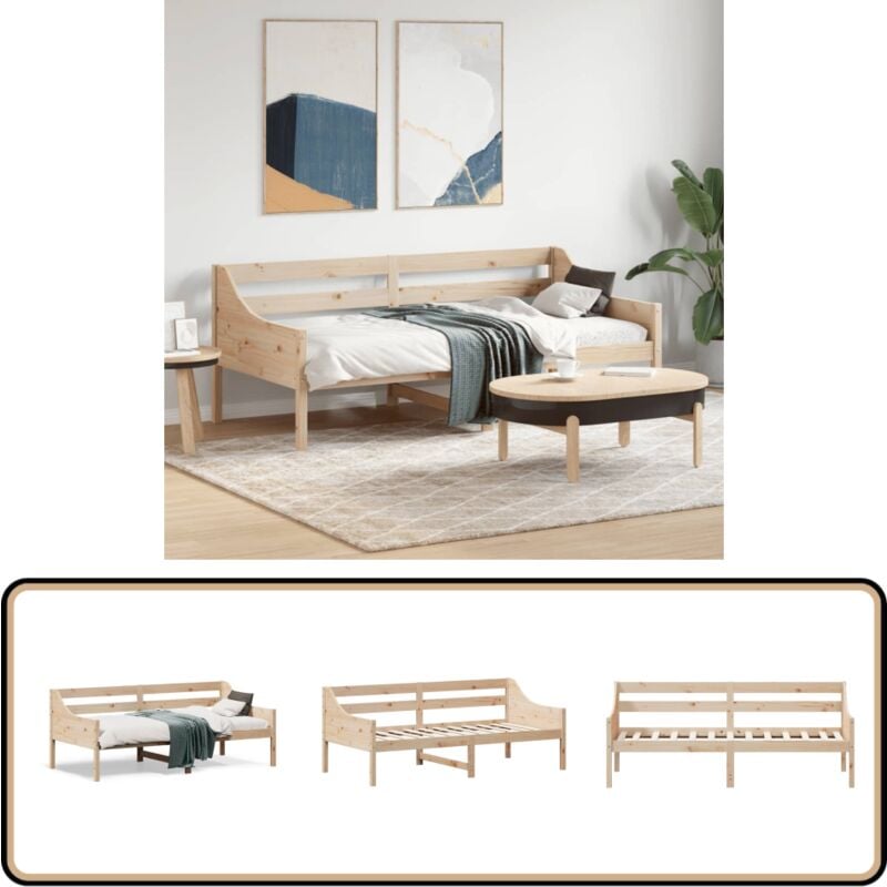Vidaxl - Lit de jour sans matelas 90x190 cm bois de pin massif - Lit De Jour - Canapé Lit - Lit Invité - Lit Bois - Lit Pin Massif
