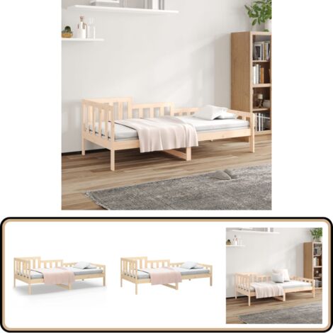Lit de jour sans matelas 90x200 cm bois de pin massif - Lit De Jour - Canapé Convertible - Lit Pliable - Meuble Multifonction - Lit Bois