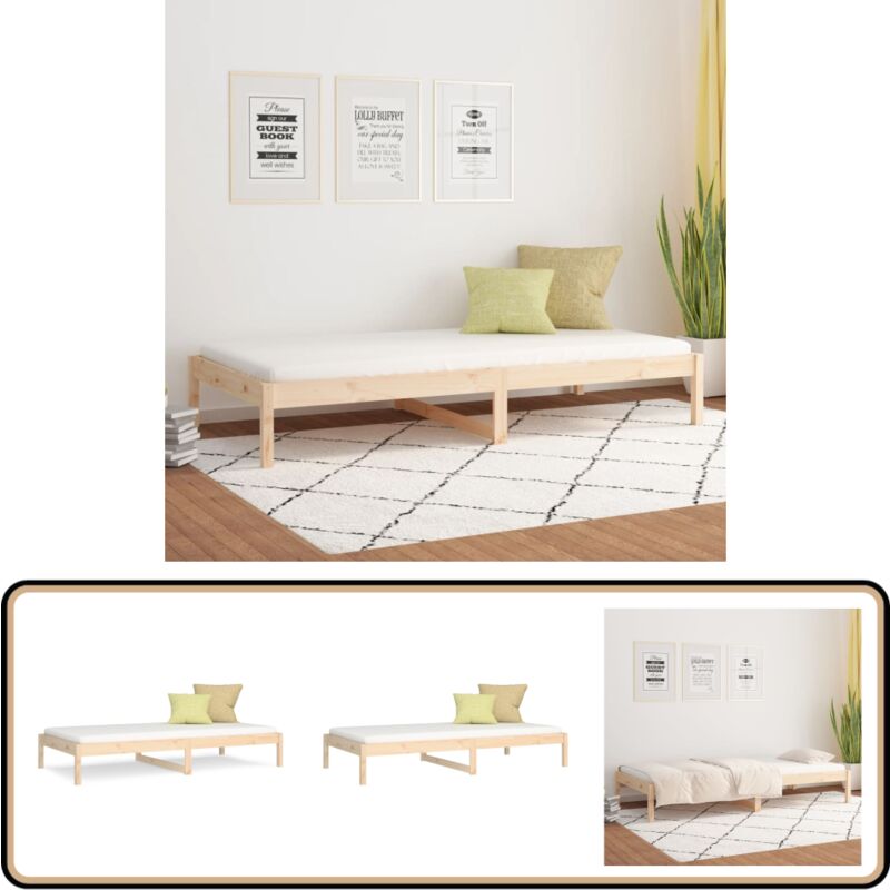 Lit de jour sans matelas 90x200 cm bois de pin massif - Lit De Jour - Canapé Lit - Lit D'appoint - Lit Simple - Lit En Bois