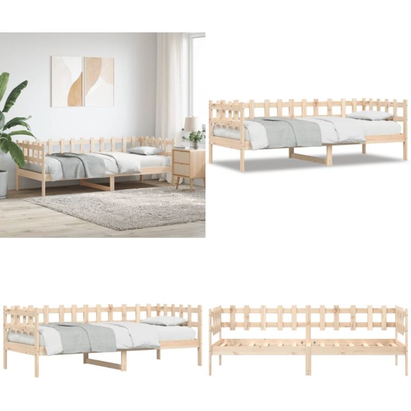 Vidaxl - Lit de jour sans matelas 90x200 cm bois de pin massif - Lit De Jour - Canapé-lit - Lit Invité - Lit Pliable - Meuble Multifonction - Home &