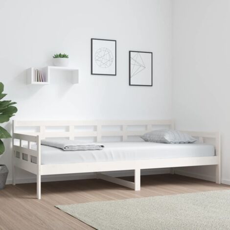 Lit de jour sans matelas blanc bois de pin massif 90x200 cm vidaXL