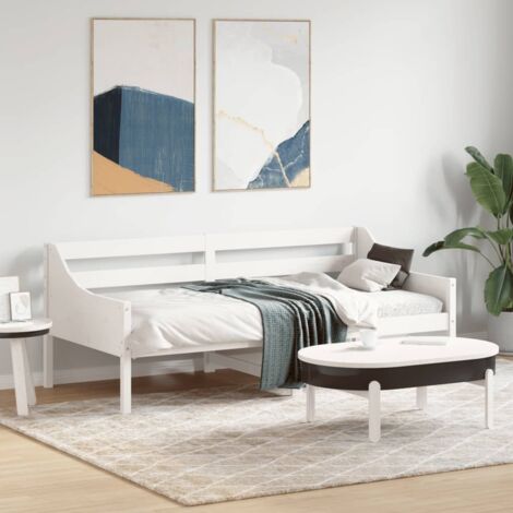 Lit de jour sans matelas-Canapé-lit blanc 90x190 cm bois de pin massif 208692