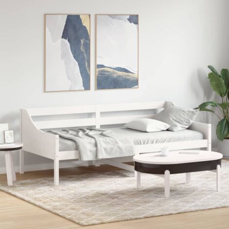 Lit de jour sans matelas-Canapé-lit blanc 90x200 cm bois de pin massif 983208