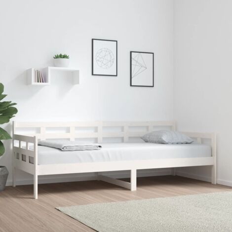 Lit de jour sans matelas-Canapé-lit blanc bois de pin massif 80x200 cm 199154
