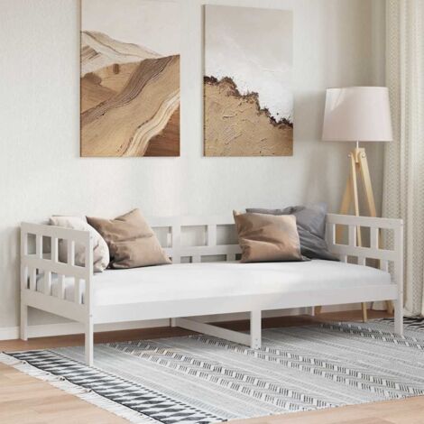 Lit de jour sans matelas-Canapé-lit blanc bois de pin massif 80x200 cm 428264