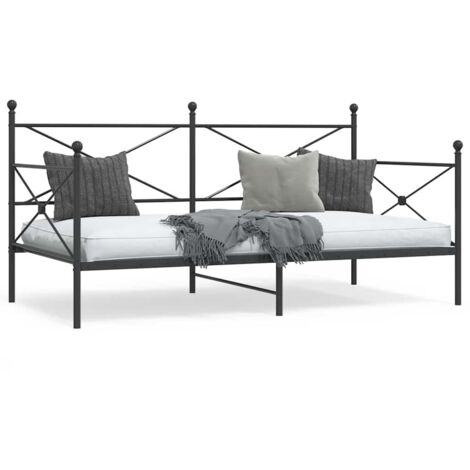 Lit de jour sans matelas-Canapé-lit noir 100x190 cm acier 751471