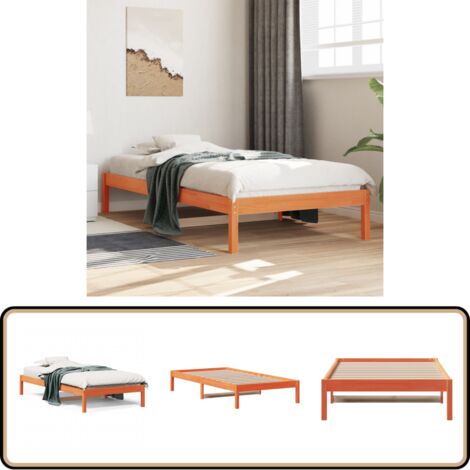 Lit de jour sans matelas cire marron 90x200 cm bois pin massif - Lit De Jour - Canapé Lit - Lit Convertible - Lit D'appoint - Lit En Bois