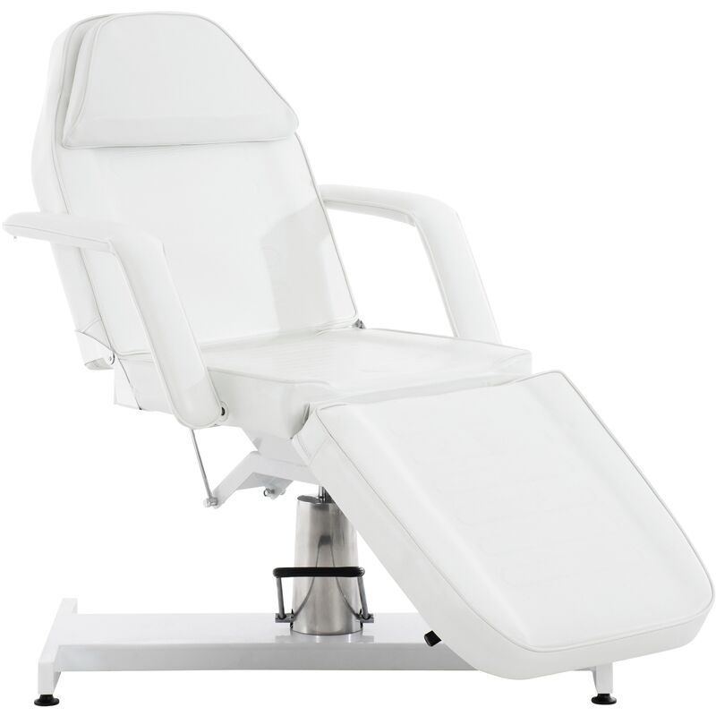 Fauteuil cosmétique Lit professionnel hydraulique ajustable Inclinable Blanc
