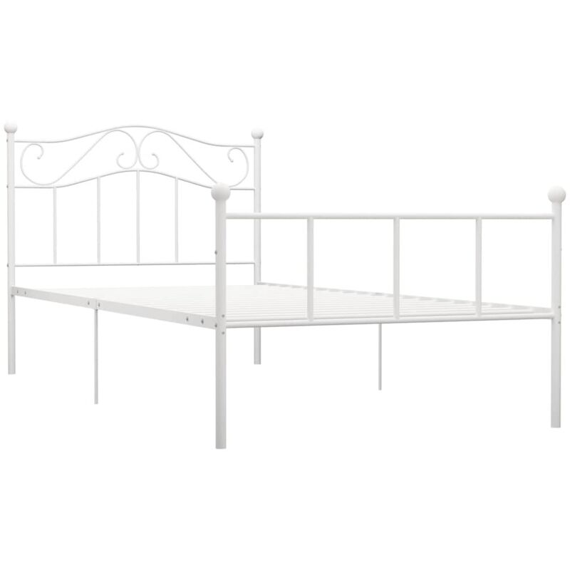 Vidaxl - Cadre de lit sans matelas blanc métal 100x200 cm