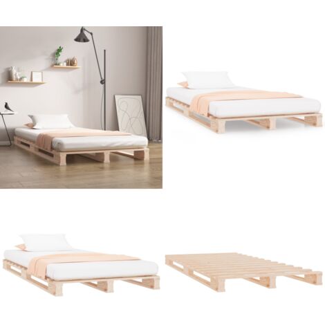 Lit de palette 90x200 cm bois de pin massif - Lit palette - Bois de pin massif