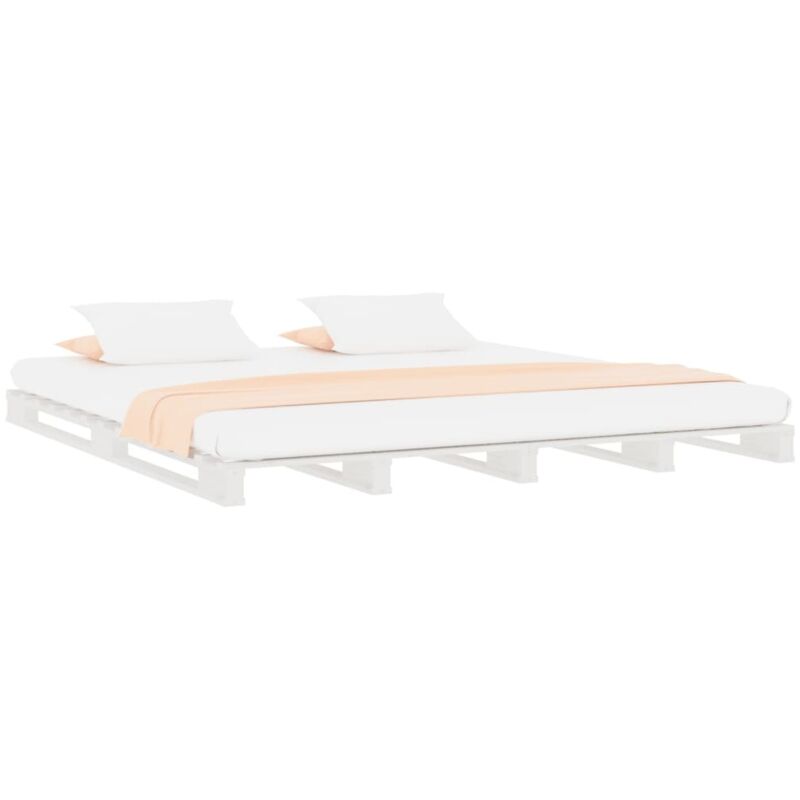 Lit de palette sans matelas blanc bois massif vidaXL