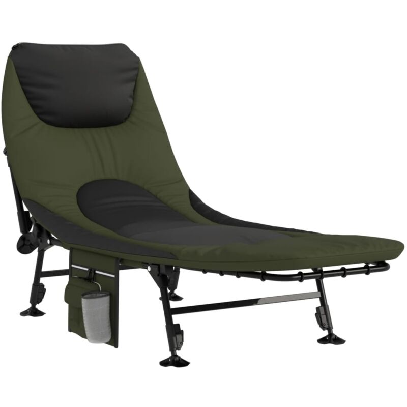 Vidaxl - Lit de pêche avec pieds à boue réglables pliable vert