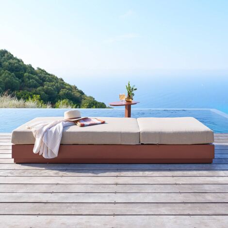 Lit de piscine Allure beige/acajou - Hespéride