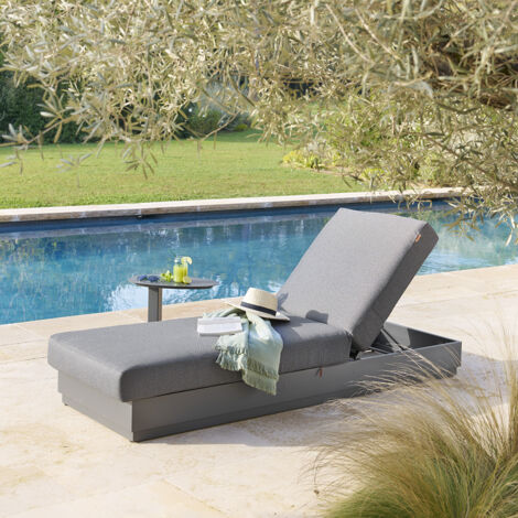Lit de piscine Allure graphite polyester et aluminium - Hespéride