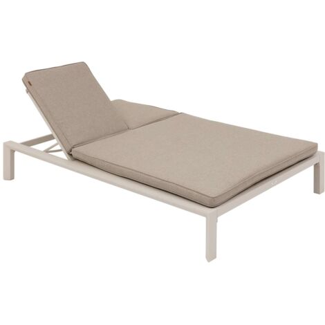 Hesperide – Lit de piscine double en aluminium – Matelas épais – 5 positions d'inclinaison – Coussins déhoussables – Dimensions 200x133,5cm