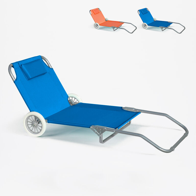 Bain de soleil pliant transat de piscine portable avec roues Banana Couleur: Turquoise
