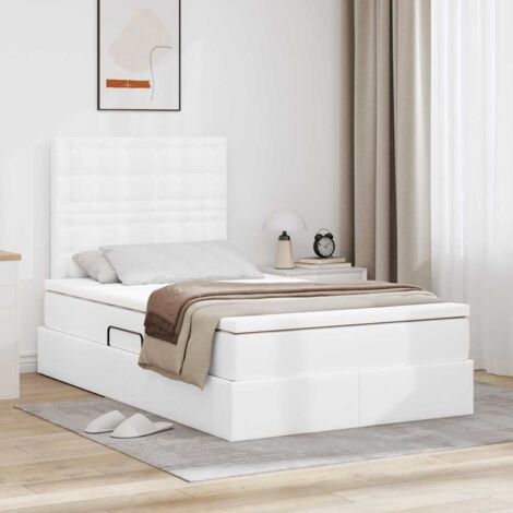 Lit de Rangement Blanc pur 120 x 200 cm Cuir synthétique vidaXL