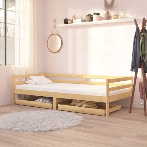 Lit de repos avec tiroirs，Meuble de Chambre à Coucher，Lit simple 90x200 cm Bois de pin massif XZZZ354121 MaisonChic