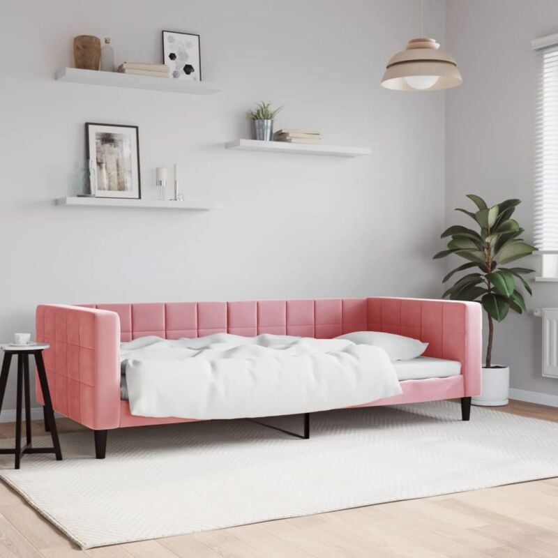 Vidaxl - Lit de repos rose 90x200 cm velours