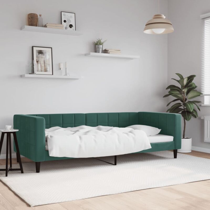 Vidaxl - Lit de repos vert foncé 90x200 cm velours