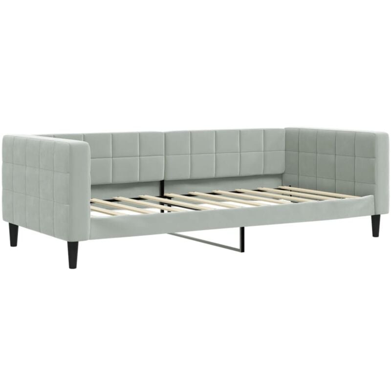 Vidaxl - Lit de repos sans matelas gris clair 90x190 cm velours
