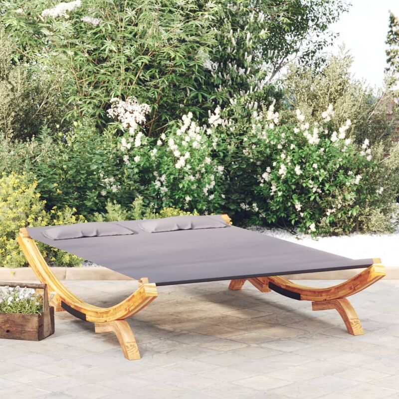 Design In - Lit de repos d'extérieur - Fauteuil Relax pour Jardin Balcon Camping 165x188,5x46 cm Bois courbé Anthracite -67625