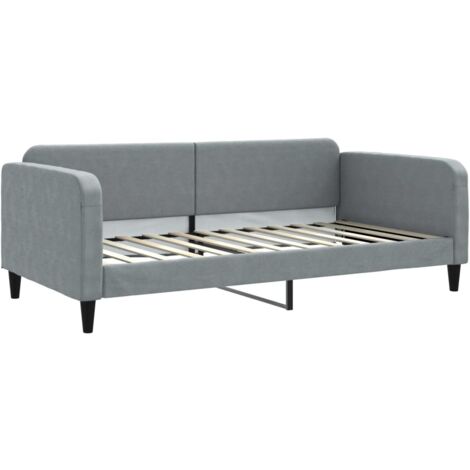 Lit de repos gris clair 100x200 tissu