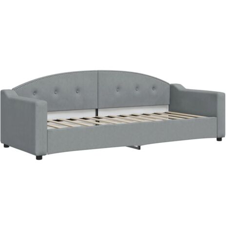 Lit de repos gris clair 80x200 tissu
