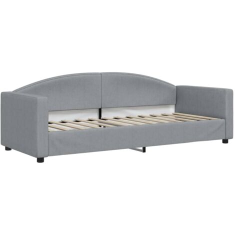 Lit de repos gris clair 80x200 tissu