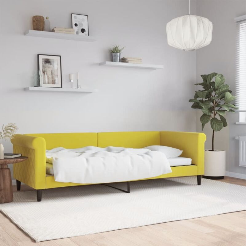 Vidaxl - Lit de repos jaune 80x200 cm velours