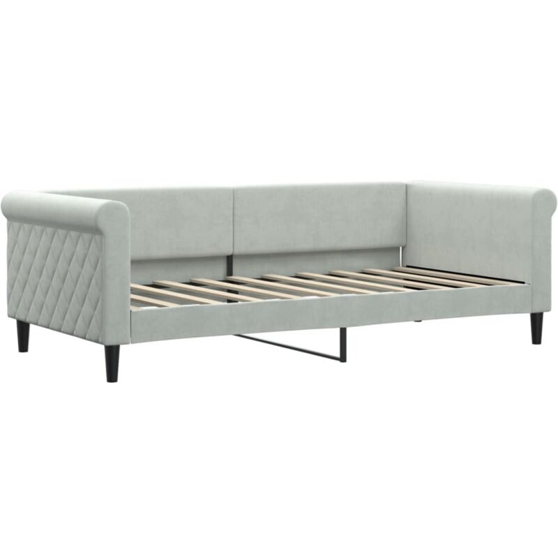 Vidaxl - Lit de repos gris clair 90x190 cm velours