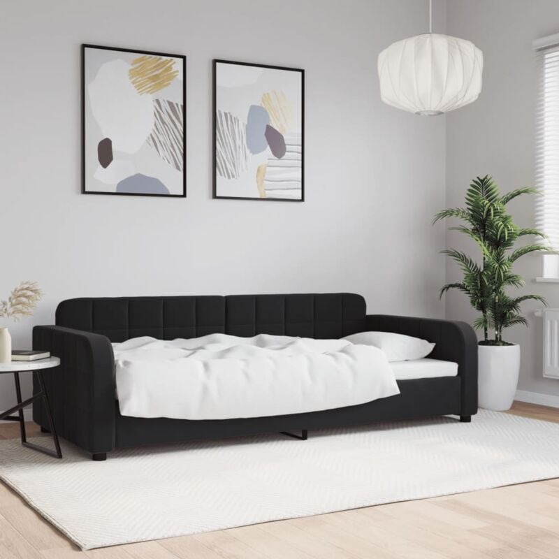 Vidaxl - Lit de repos noir 90x200 cm velours