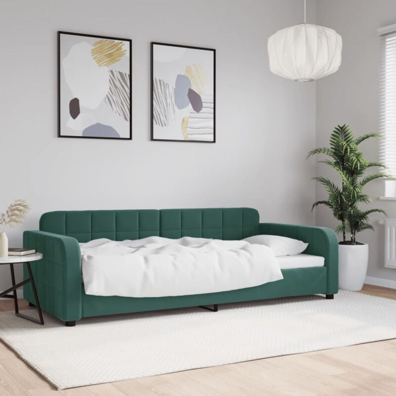 Vidaxl - Lit de repos vert foncé 90x200 cm velours