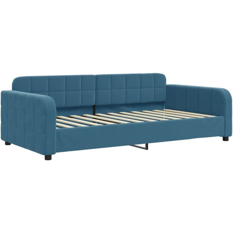 Vidaxl - Lit de repos sans matelas bleu 90x200 cm velours