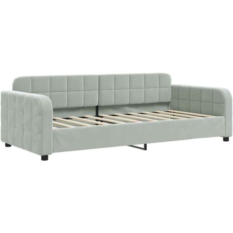 Vidaxl - Lit de repos sans matelas gris clair 90x190 cm velours